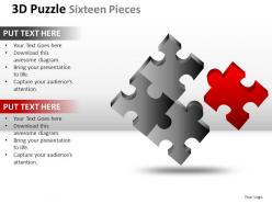 3d puzzle sixteen pieces powerpoint presentation slides