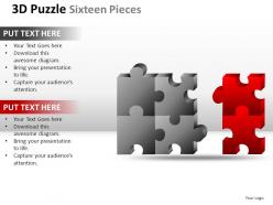 3d puzzle sixteen pieces powerpoint presentation slides