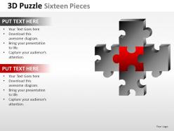 3d puzzle sixteen pieces powerpoint presentation slides