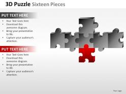 3d puzzle sixteen pieces powerpoint presentation slides