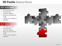 3d puzzle sixteen pieces powerpoint presentation slides