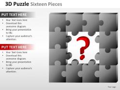 3d puzzle sixteen pieces powerpoint presentation slides