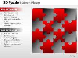 3d puzzle sixteen pieces powerpoint presentation slides