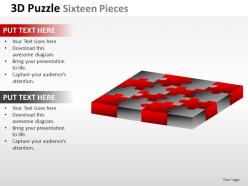 3d puzzle sixteen pieces powerpoint presentation slides