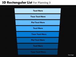 3d rectangular list for planning 3 powerpoint slides and ppt templates db