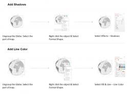 3d world map with multiple business locations ppt presentation slides