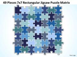 49 pieces 7x7 rectangular jigsaw puzzle matrix powerpoint templates 0812