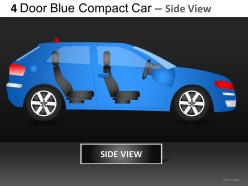 4 door blue car side view powerpoint presentation slides db