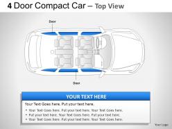 4 door blue car top view powerpoint presentation slides