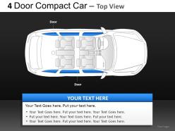 4 door blue car top view powerpoint presentation slides db