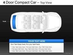 4 door blue car top view powerpoint presentation slides db