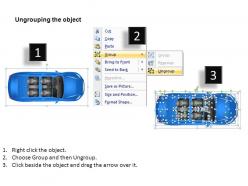 4 door blue car top view powerpoint presentation slides db