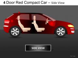 4 door red car side view powerpoint presentation slides db