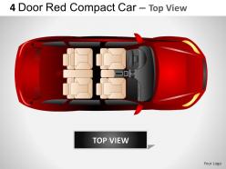 4 door red car top view powerpoint presentation slides