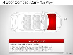 4 door red car top view powerpoint presentation slides