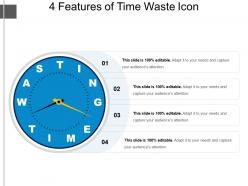 4 features of time waste icon powerpoint templates