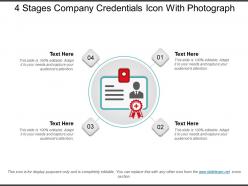 4 stages company credentials icon with photograph