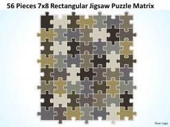 56 pieces 7x8 rectangular jigsaw puzzle matrix powerpoint templates 0812