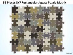 56 pieces 8x7 rectangular jigsaw puzzle matrix powerpoint templates 0812