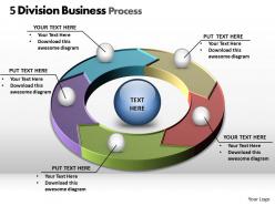 5 division business process powerpoint diagram templates graphics 712