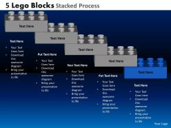 5 lego blocks stacked process powerpoint slides and ppt templates db