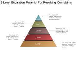 5 level escalation pyramid for resolving complaints powerpoint shapes