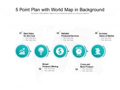 5 point plan with world map in background