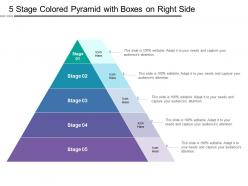 5 stage colored pyramid with boxes on right side