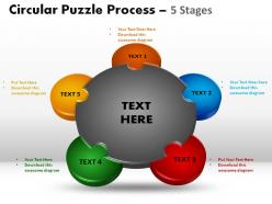 5 stages circular puzzle process slides