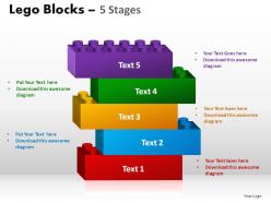 5 stages lego blocks powerpoint slides