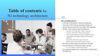 5G Technology Architecture Powerpoint Presentation Slides