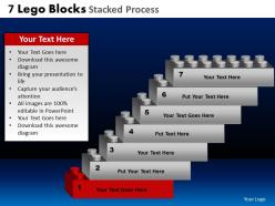 7 lego blocks stacked proces powerpoint slides and ppt templates db