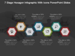 7 stage hexagon infographic with icons powerpoint slides