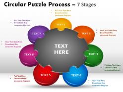 7 stages circular puzzle process powerpoint slides