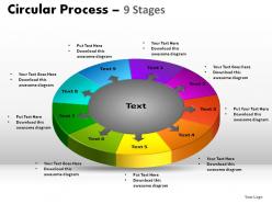 9 stages circular process powerpoint slides