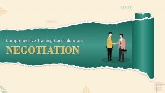 Comprehensive Training Curriculum on Negotiation Training PPT