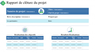 Résumé du projet Diapositives de présentation Powerpoint