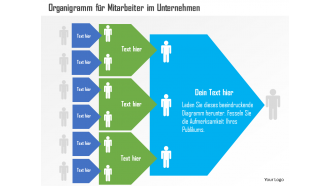 Organigramm der Mitarbeiter für Business-Flachbild-PowerPoint-Design