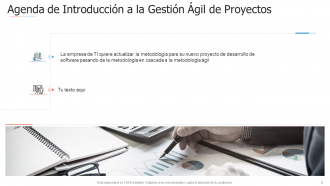 Introducción a las diapositivas de presentación de PowerPoint de gestión ágil de proyectos.