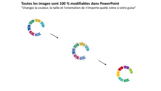 Il six étapes de diagramme de cercle de flèche conception PowerPoint plate