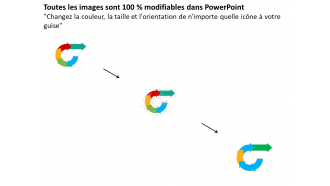 Wr cinq flèches connectées avec des icônes design powerpoint plat