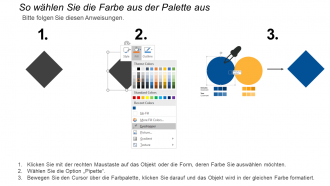 Farbpalette für Präsentationen: Dunkelblau, Braun und Grün