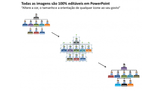 Modelo de slide de apresentação em PowerPoint de organograma