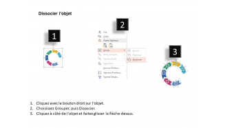 Il six étapes de diagramme de cercle de flèche conception PowerPoint plate