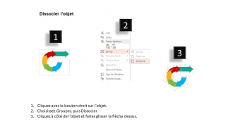 Wr cinq flèches connectées avec des icônes design powerpoint plat