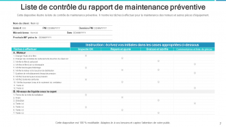 Rapport de maintenance Temps passé Tâche effectuée Organisation planifiée