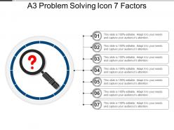 A3 problem solving icon 7 factors ppt background images