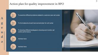 Action Plan For Quality Improvement In BPO Powerpoint Presentation Slides