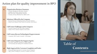 Action Plan For Quality Improvement In BPO Powerpoint Presentation Slides