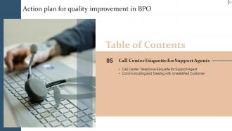 Action Plan For Quality Improvement In BPO Powerpoint Presentation Slides